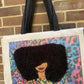 Sista Girl Tote Bag, Afro Puffs, Afro American Woman, Canvas Bag