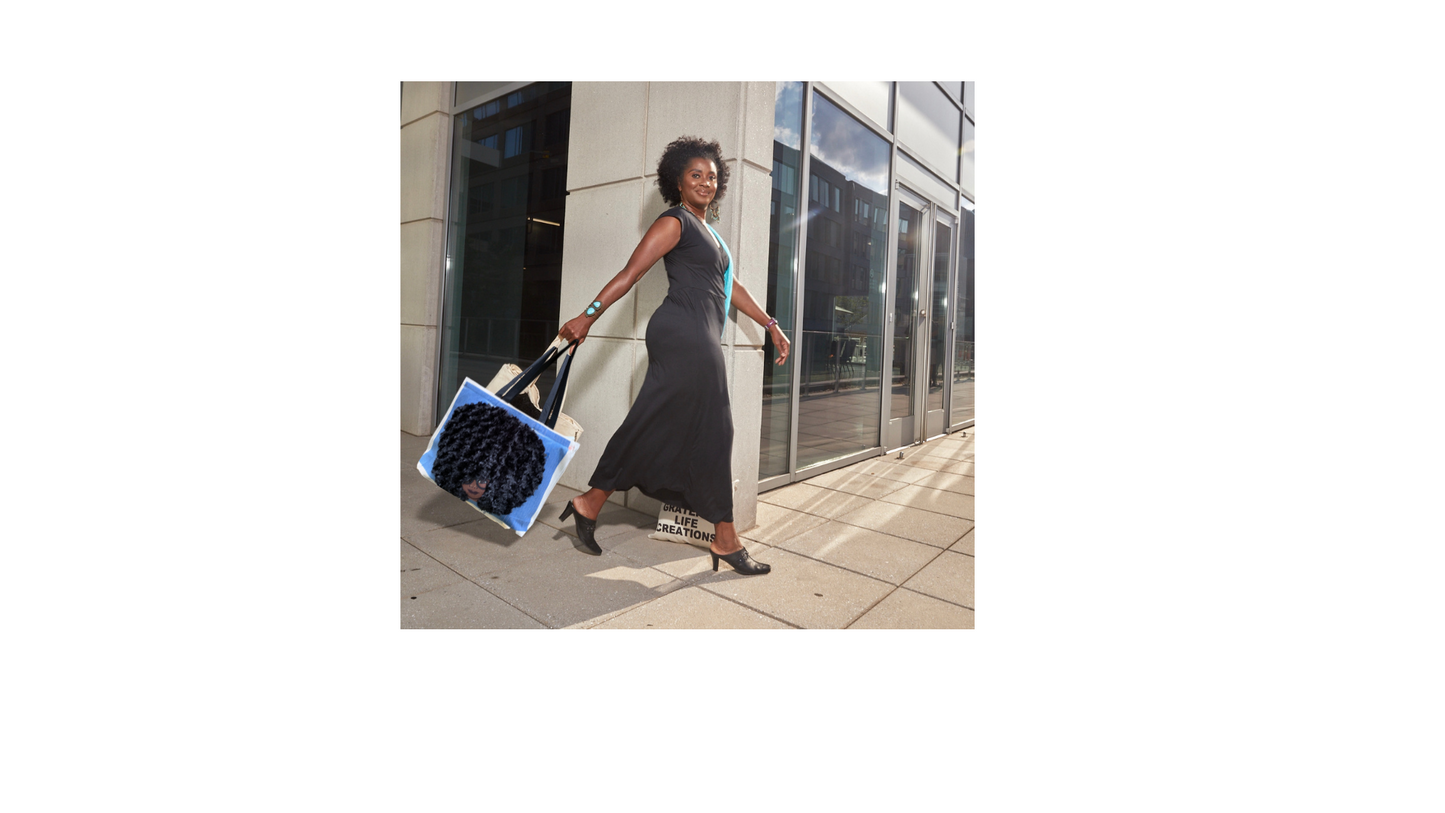 Sista Girl Tote Bag, Afro Puffs, Afro American Woman, Canvas Bag