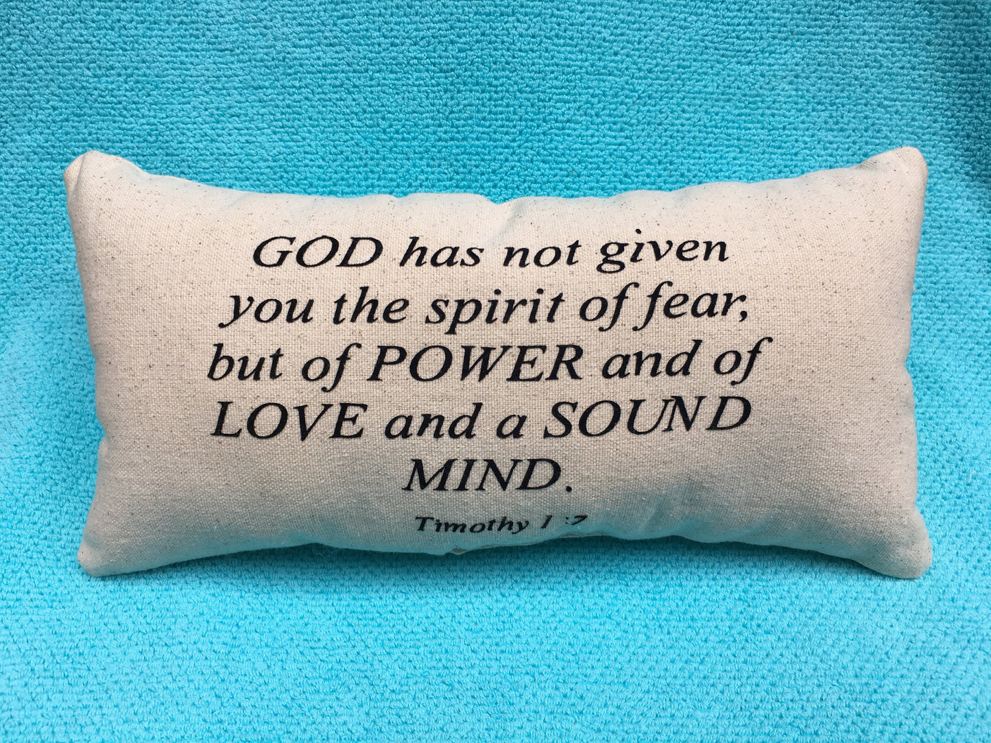 God Has Not Given, 2 Timothy 1:7, Scripture Pillow, Inspirational pillow, Lumbar Pillow, Black and Beige Pillow, Home Decor, Bible Cushion