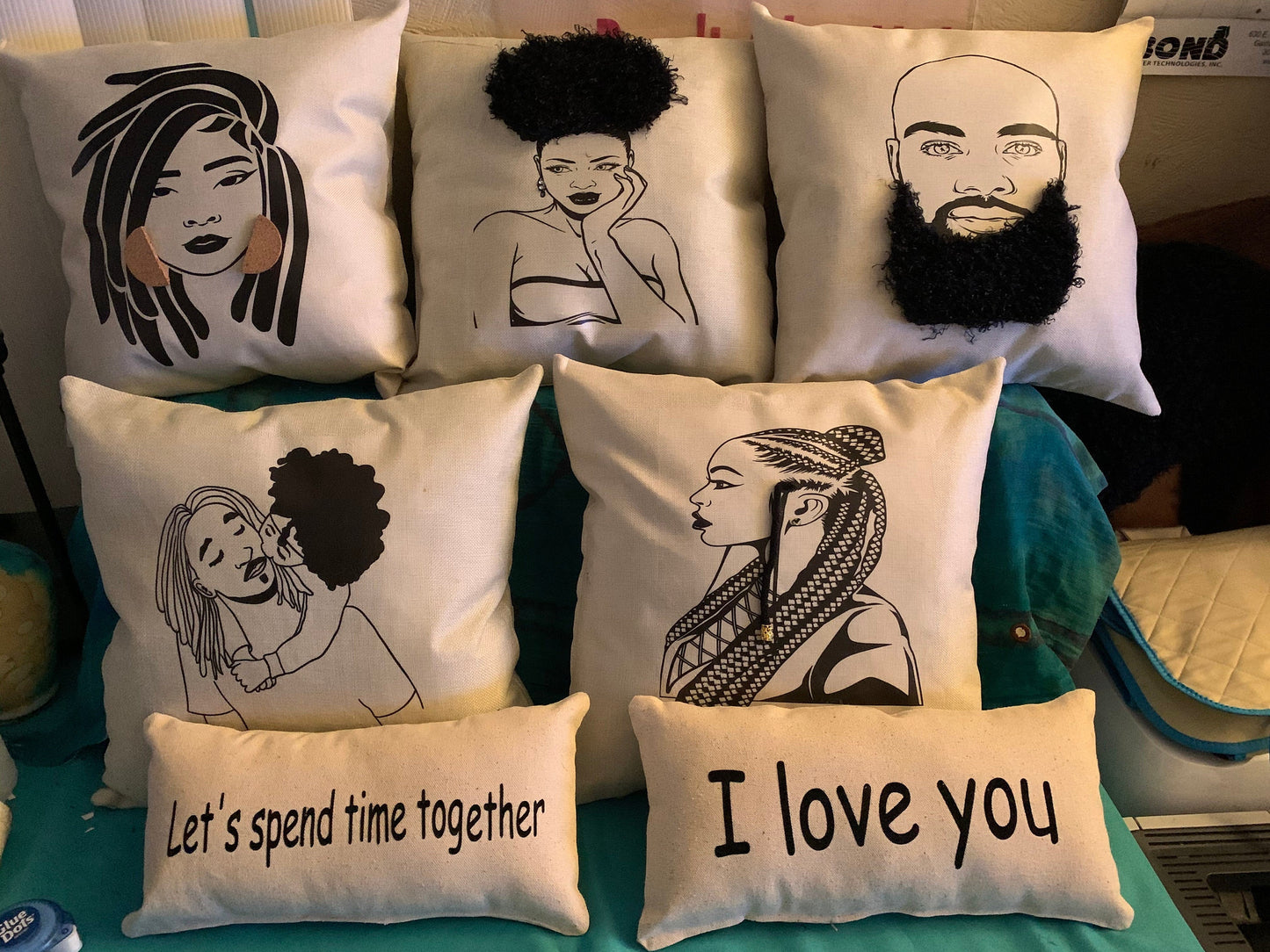 Cornrow Lady Handmade Throw Pillow with Custom Printed Pillow Cushion Cover Decorative Throw Pillow for Home Décor 16 x 16 inches