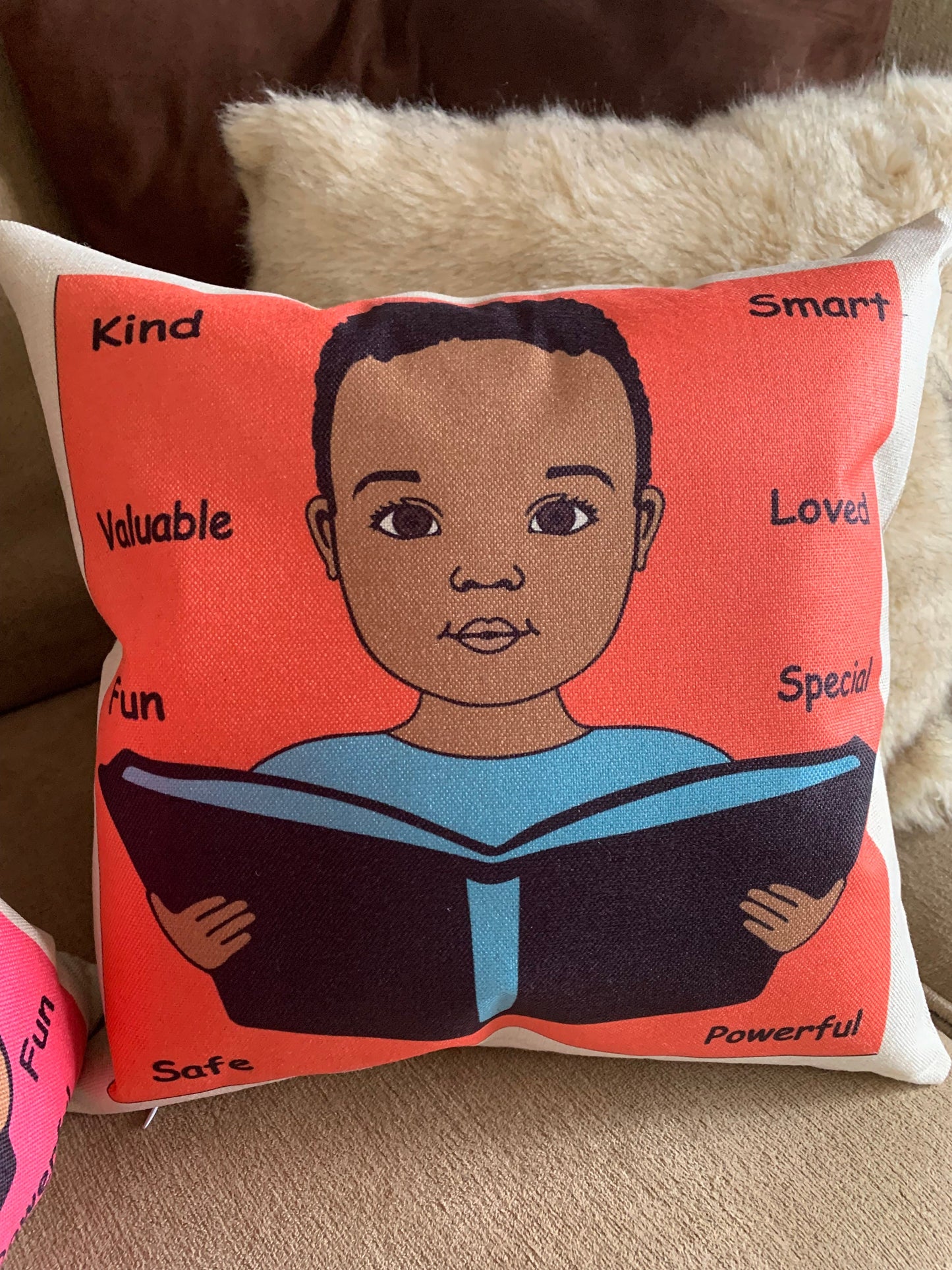 Afro American Boy Pillow Affirmation Pillow