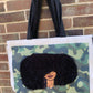 Sista Girl Tote Bag, Afro Puffs, Afro American Woman, Canvas Bag