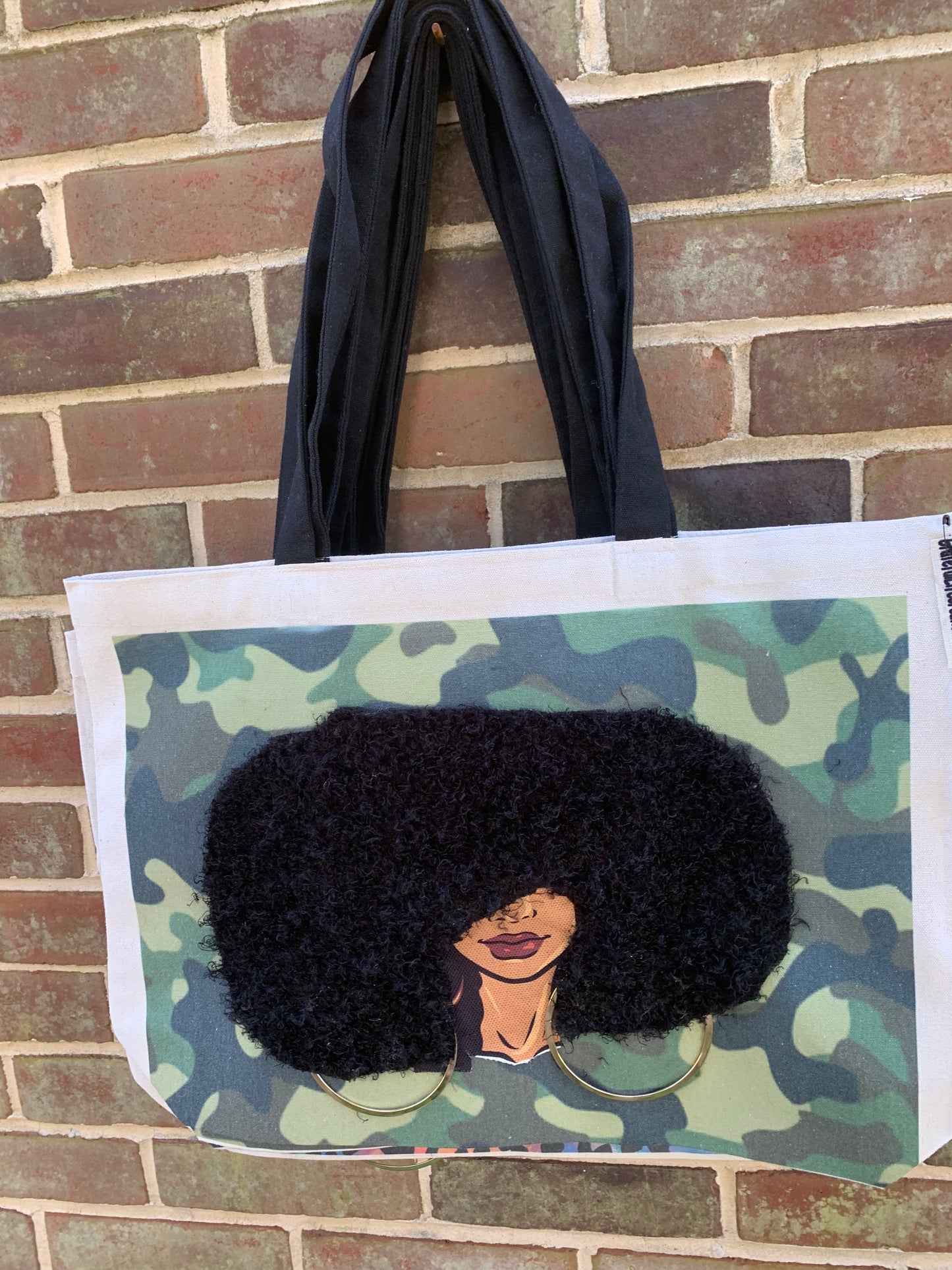 Sista Girl Tote Bag, Afro Puffs, Afro American Woman, Canvas Bag