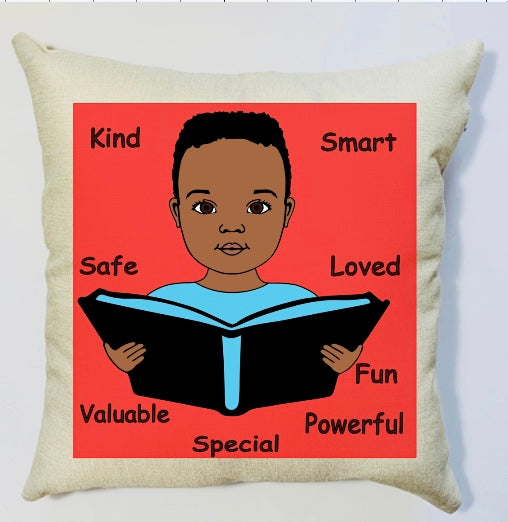 Afro American Boy Pillow Affirmation Pillow