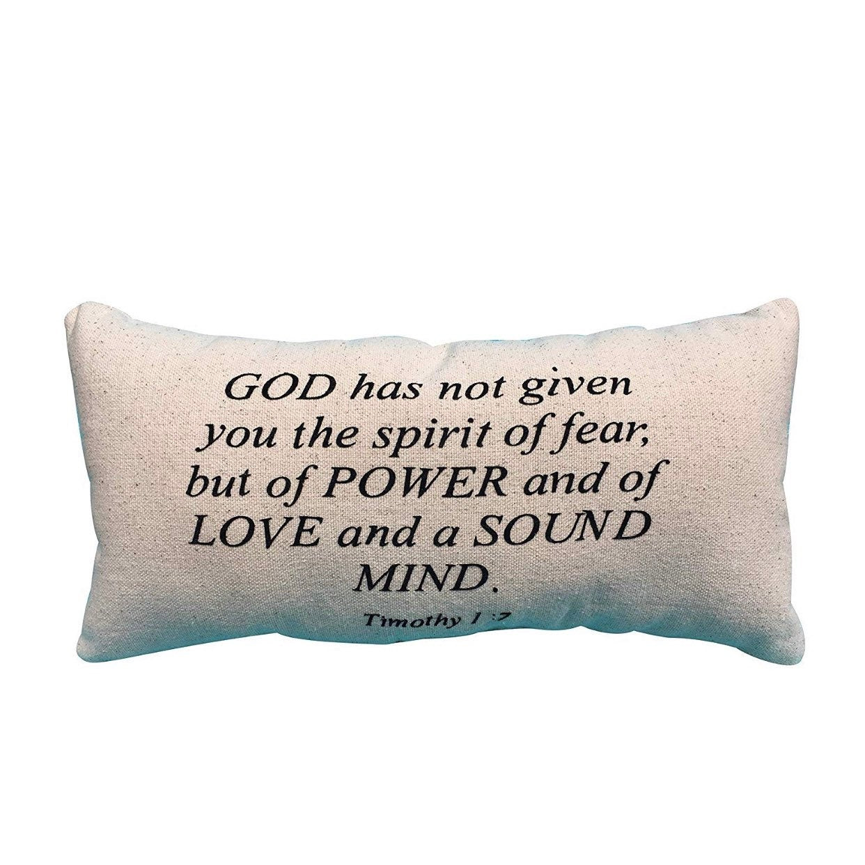 God Has Not Given, 2 Timothy 1:7, Scripture Pillow, Inspirational pillow, Lumbar Pillow, Black and Beige Pillow, Home Decor, Bible Cushion