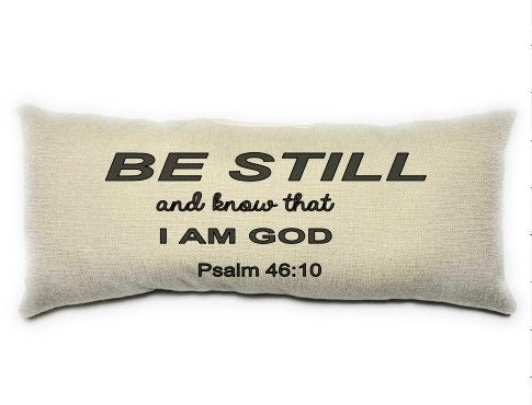 Be Still And Know Psalms 46:10 Scripture Pillow, Inspirational pillow, Lumbar Pillow, Black and Beige Pillow, Home Decor, Bible Cushion