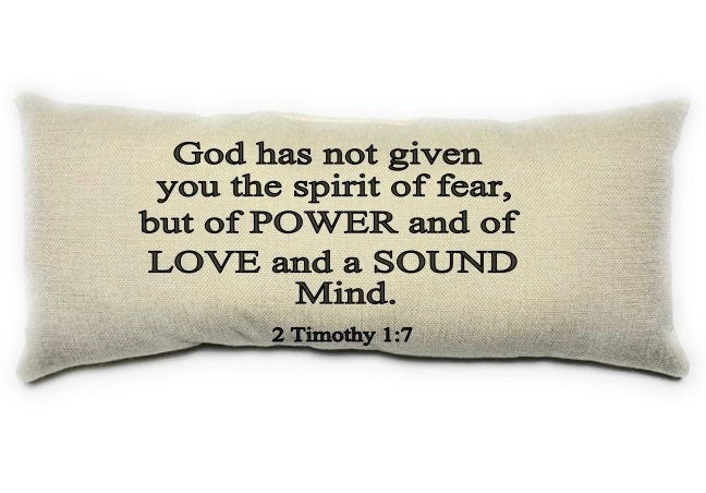 God Has Not Given, 2 Timothy 1:7, Scripture Pillow, Inspirational pillow, Lumbar Pillow, Black and Beige Pillow, Home Decor, Bible Cushion