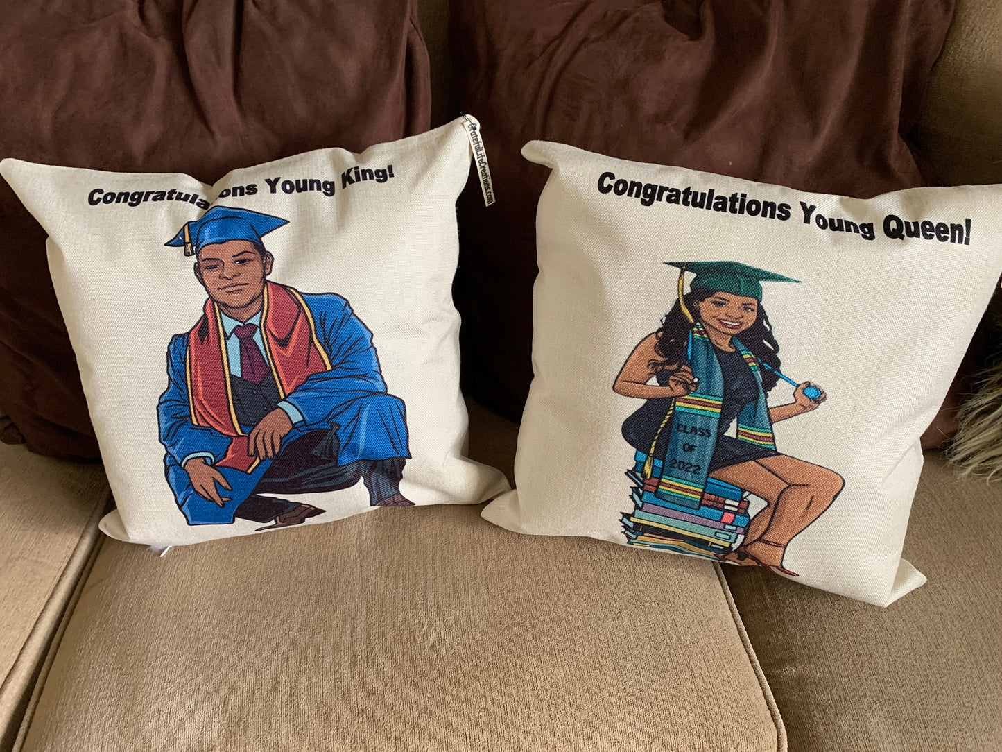Graduation Pillow Graduation gift Afro American Boy Class of 2023