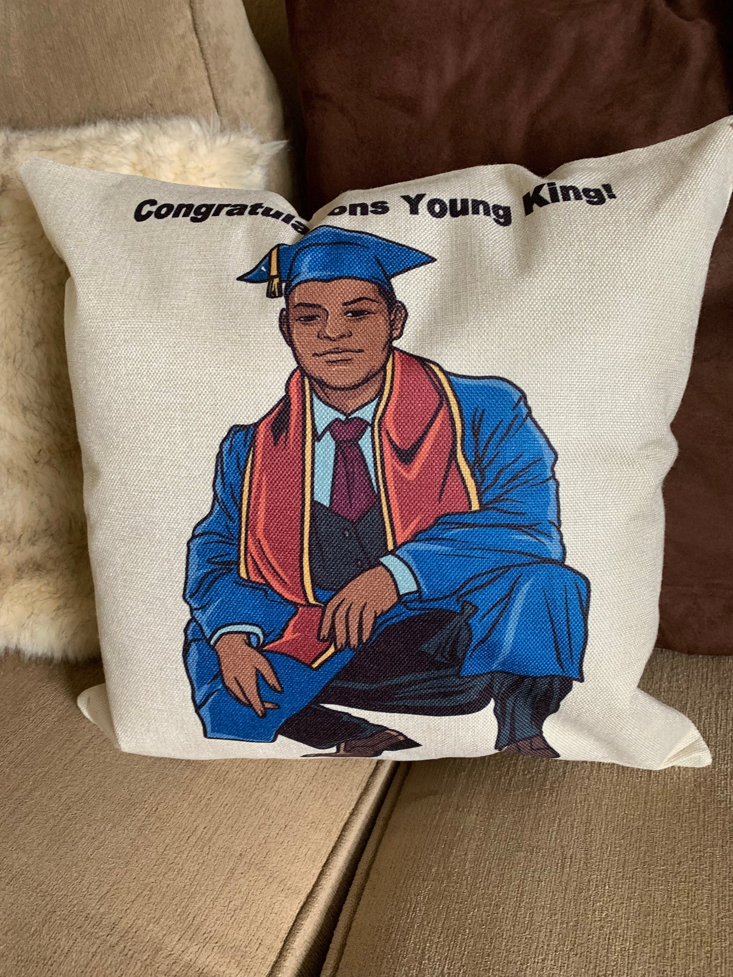 Graduation Pillow Graduation gift Afro American Boy Class of 2023