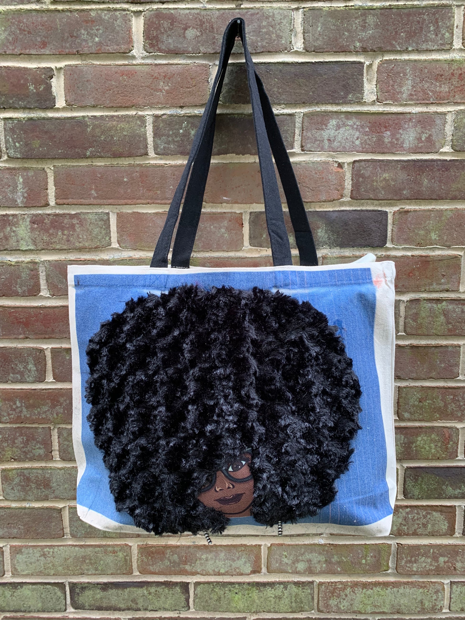 Sista Girl Tote Bag Afro Puffs Afro American Woman Canvas Bag