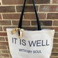 It is Well Large Canvas Tote Bag Blank Heavy Duty Thick and Durable Shoulder Canvas Bag